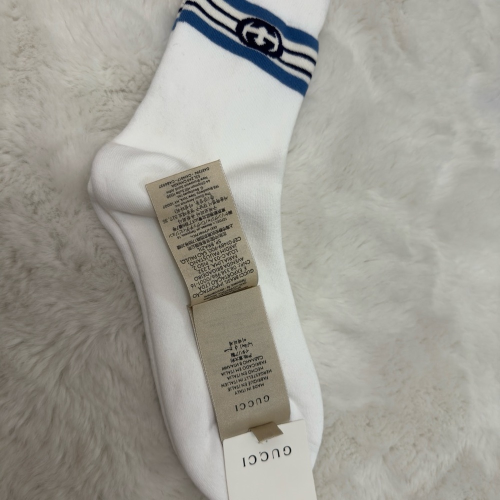 Gucci White and Blue Hosiery Socks - Picture 3 of 5